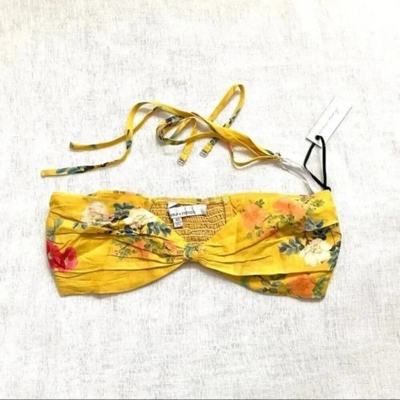 NEW Lovers + Friends BROOK Bralette Yellow Floral - Picture 5 of 14